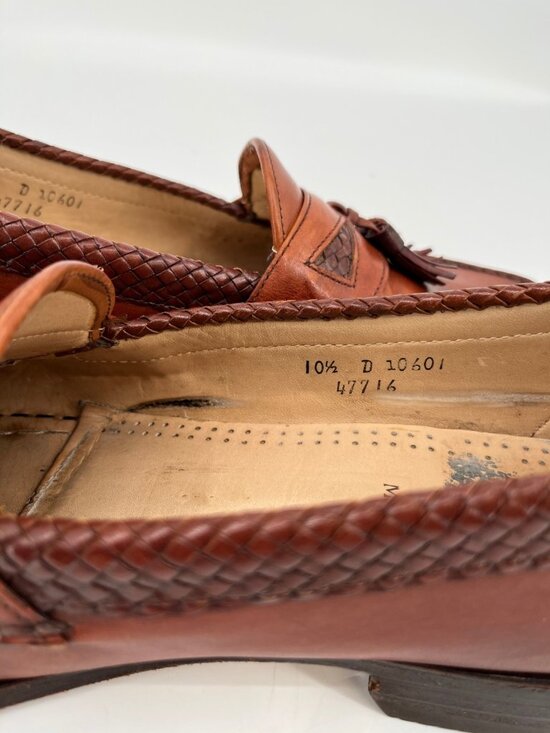 Allen Edmonds Maxfield Tassel Loafers Brown Sz 10.5D Leather Woven Trim Slip On main image 7